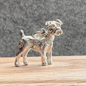 Vintage Sterling Silver Terrier Dog Charm Pendant – Unmarked